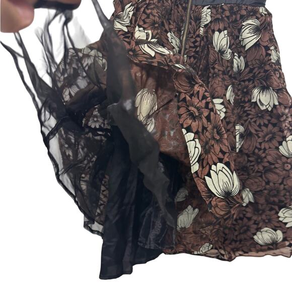 Anthropologie Frock by Tracey Reece Silk Chrysanthemum Tea Dress Size 6 Floral - Picture 7 of 10